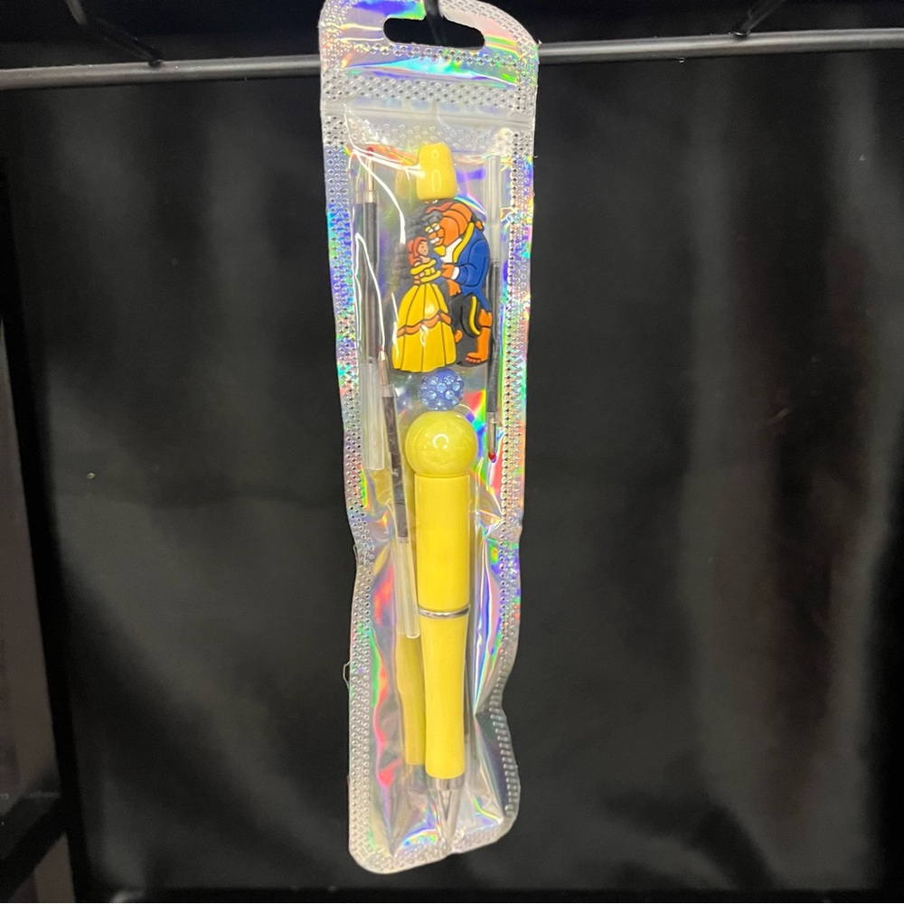 Beauty and the Beast Yellow Focal Bead Pen